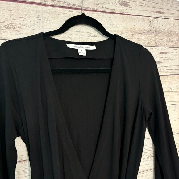 Diane Von Furstenberg DvF Classic Black Wrap Dress Sz 6 - Picture 4 of 7